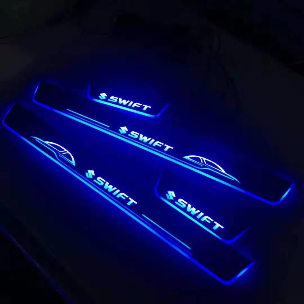 

Express delivery led door sill plate strip welcome light threshold guard protectors for suzuki swift