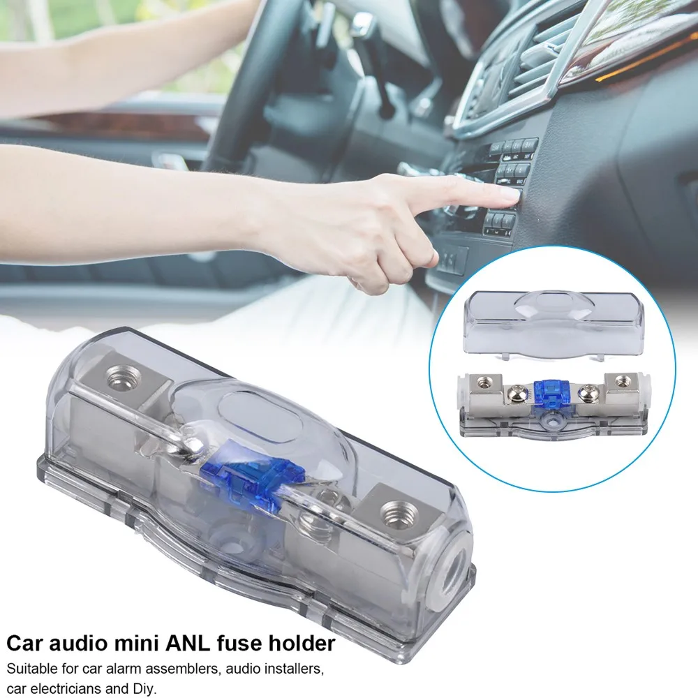 

Mini ANL Fuse Holder With 60 Amp Fuse Car Boat Audio Power Distribution Block Fusebox Car Accessories Zinc Alloy