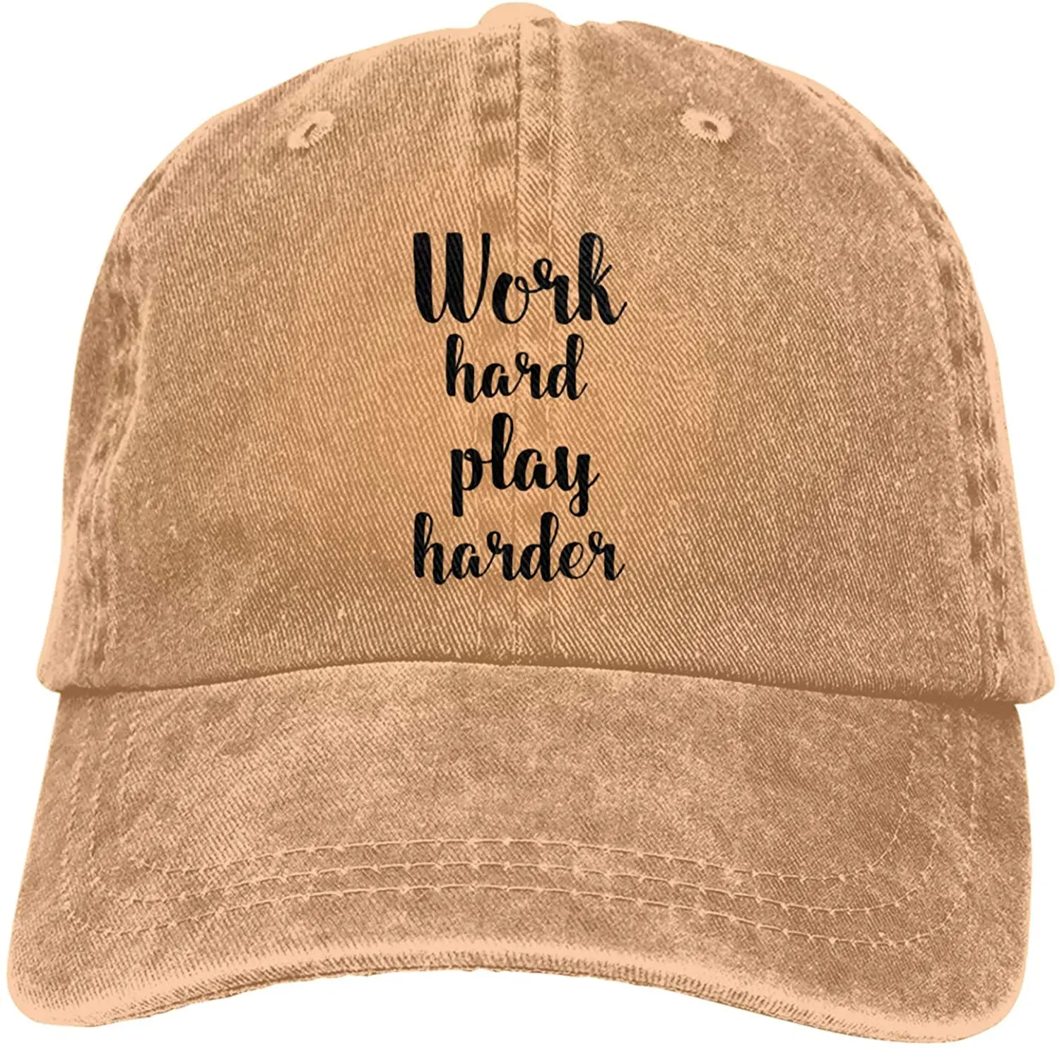 

Work Hard Play Harder Denim Dad Hat Cotton Vintage Baseball Cap Jeans Casquette Adjustable Trucker Caps