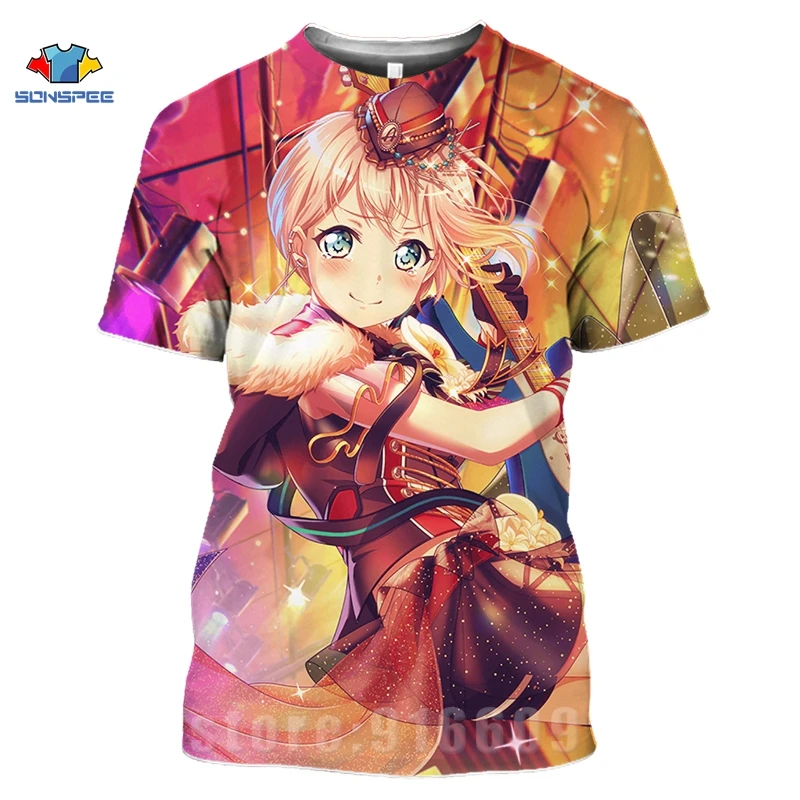 

DIY Fashion T-shirt Harajuku Guitar Rock Tees 3d Idol Girl Shirts Print Love Live Men's AnimeT Shirt Women Homme Loli Girl Tops