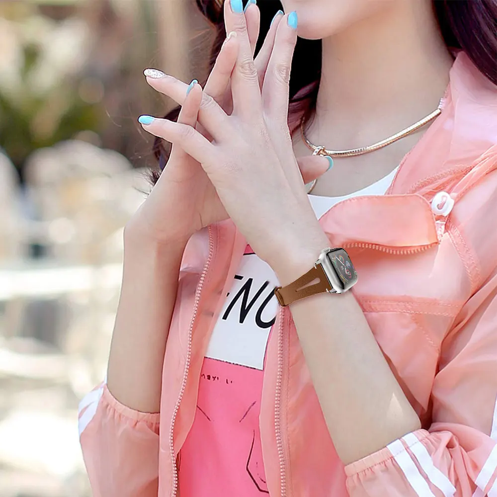 

Leather band For Apple Watch strap 42mm/38mm 40mm/44mm For i watch series 5 4 3 2 1 wrist bands bracelet belt watch band straps