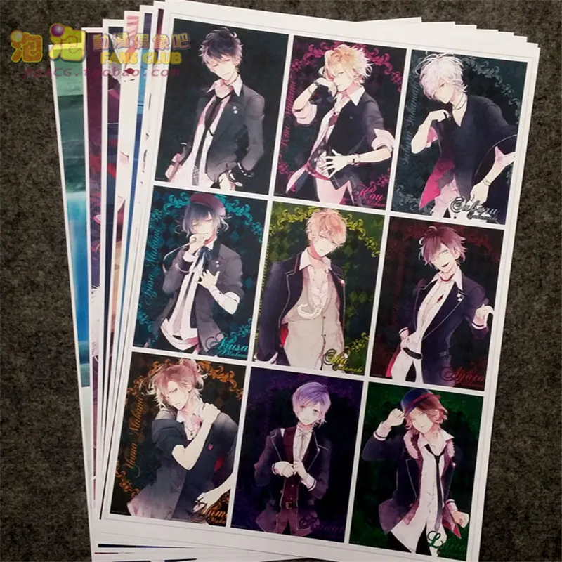 

8 pcs/set Anime DIABOLIK LOVERS poster Komori Yui Sakamaki Shu reiji wall pictures for living room A3 Film posters for gifts