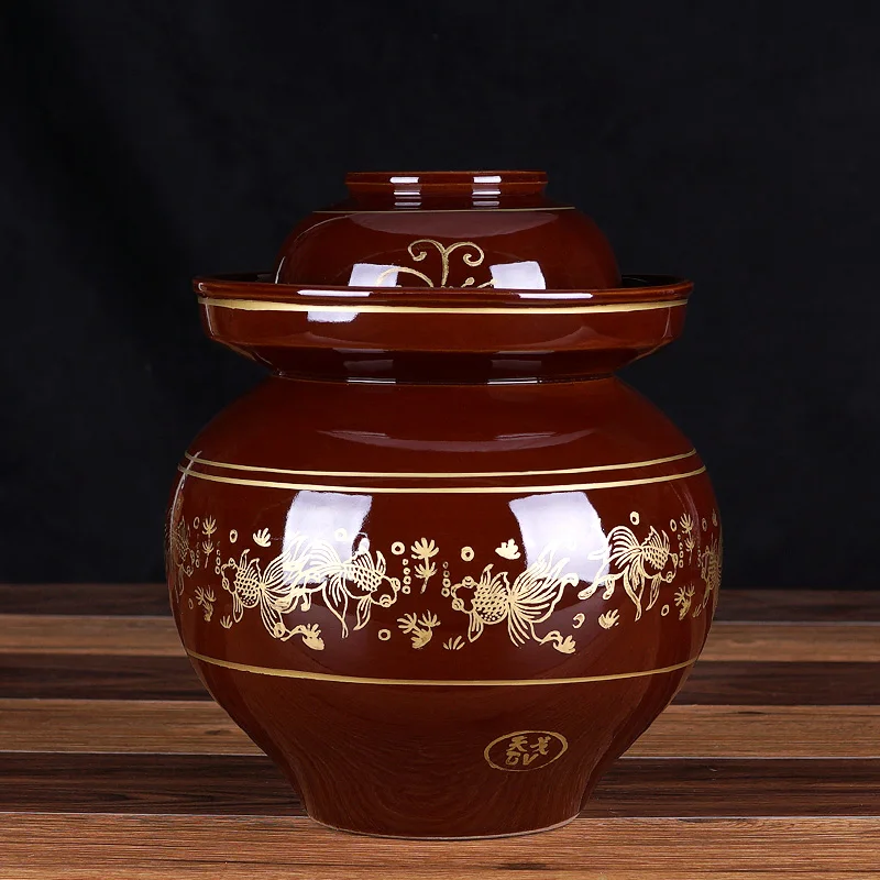 Большая Емкость керамическая кожа домашние ночные пятна маринованная капуста