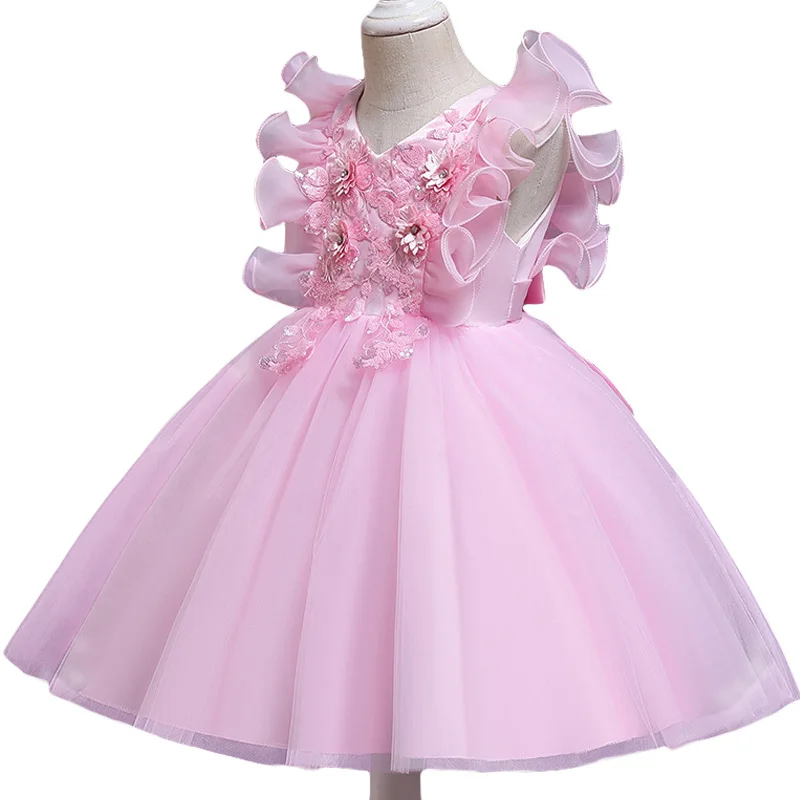 

Baby Girls Spring Autumn Embroider Flower Wedding Princess Party Tutu Dresses Children Kids Chirstmas Vestidos Costume Clothing