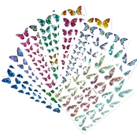 18styles laser jungle pixel butterfly sticker holographic 810cm wild decals wings self adhesive 3d press on nail artsticker x02