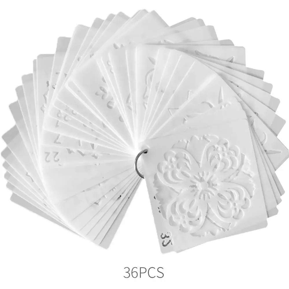 

36pcs Hollow Cutting Stencil Laser Cut Template Mandala Stencils Beautiful Painting Drawing Scrapbooking Handmade DIY Postcard
