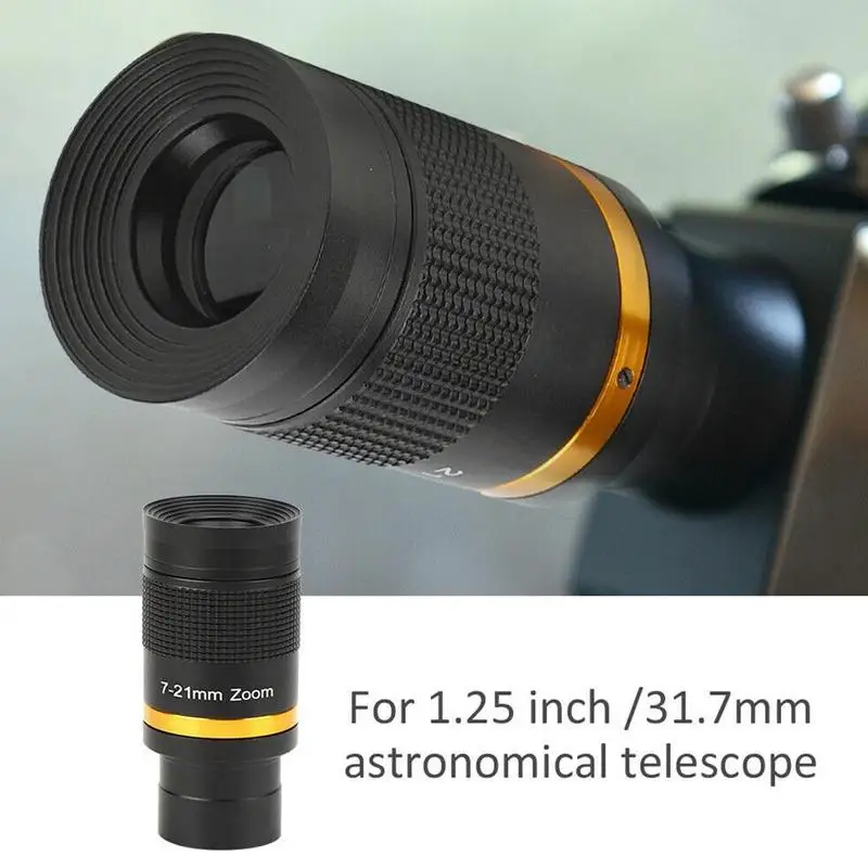 

1.25 inch zoom telescope eyepiece, 7-21mm metal goggles with portable continuous zoom 2020 mini Q8Z4