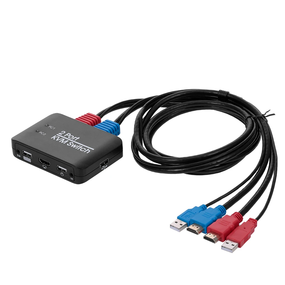 KVM переключатель с 2 портами USB2.0 HD 0 4K поддержка порта U диска переключение горячей