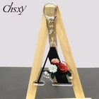 26 оригинальных букв, акриловый брелок с цветочным дизайном