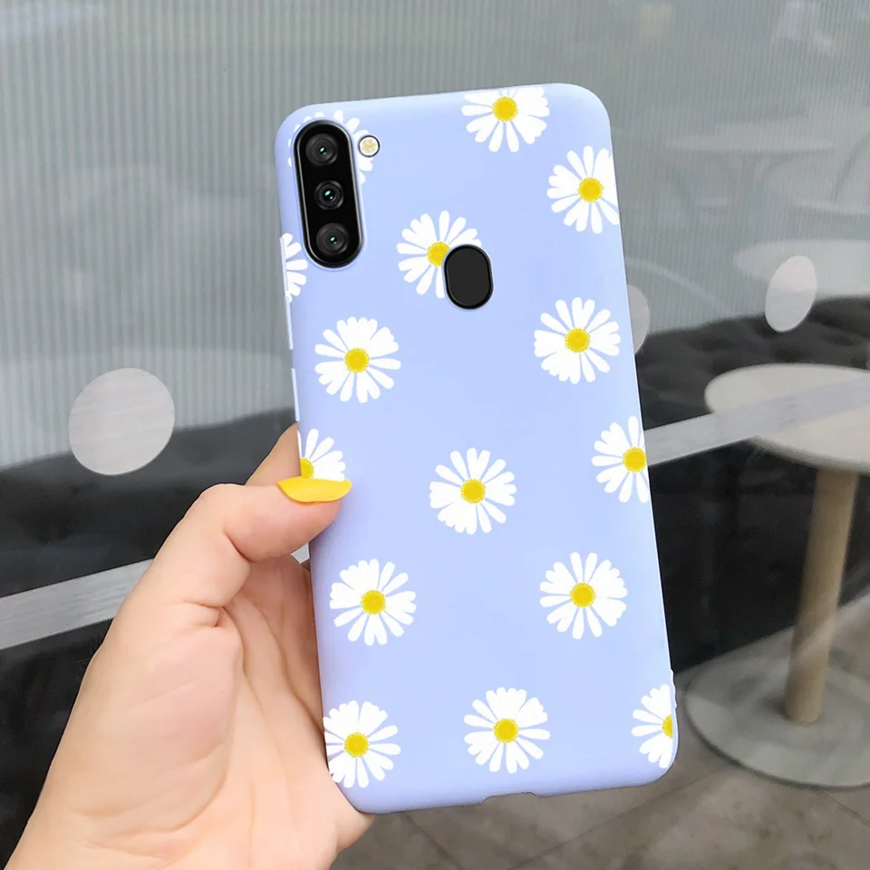 Flower Silicone Case For Samsung Galaxy A11 A21s A41 A51 A71 A01 Core A01 M11 Back Cover For Samsung A01 Core A 01 Phone Cases