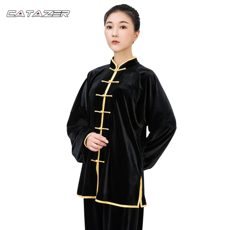 

Зимние Бархатные форма для Тай Чи боевых искусств кунг-фу крыло костюм для вин-Чунь Лыжная куртка брюки для девочек