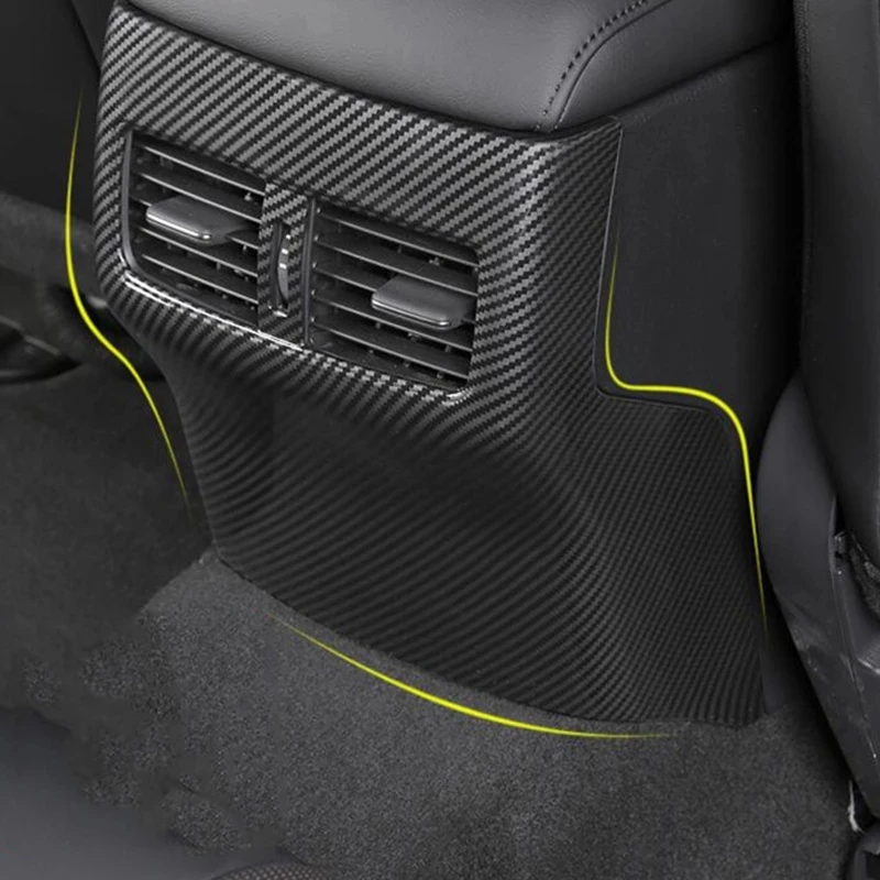 

For Mazda CX-30 CX30 2020 2021 Car Accessories Carbon fiber Style Car Rear Seat Air Conditioning Vent Cover Trim Anti-Kick Panel