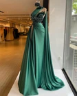 Женское вечернее платье с блестками, зеленое платье цвета хаки с разрезом сбоку, плиссированное платье для выпускного вечера, платье для вечевечерние, 2022