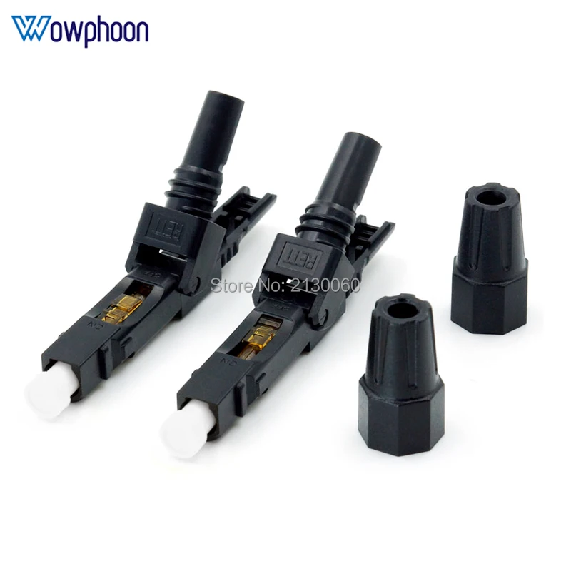 Free Shipping 300Pcs Embedded SC UPC Fiber Optic Fast Connector FTTH SM fiber optic SC quick connector SC adapter Field Assembly enlarge