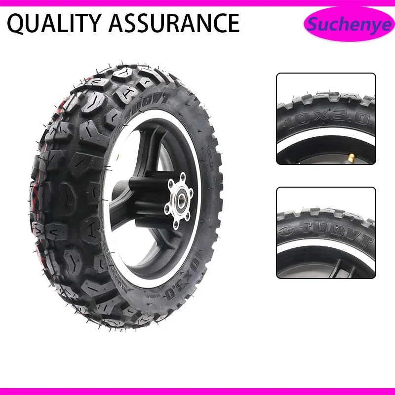 

TUOVT 80/65-6 10x3.0 10 Inch wheel with hub and Alloy Disc Brake Rim hub for 10'' Folding Electric Scooter KUGOO M4 PRO