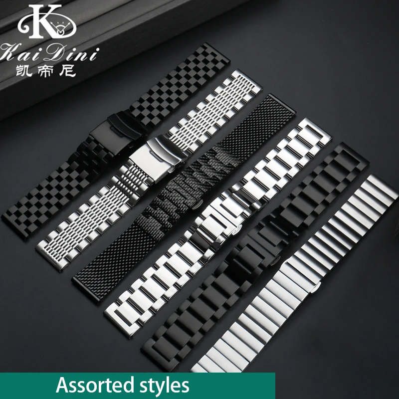 

Applicable For Tissot Tachi Watch Band Men's Steel Belt Jeep Black Knight Smart Chain Black Refined General Bracelet 22mm 20mm