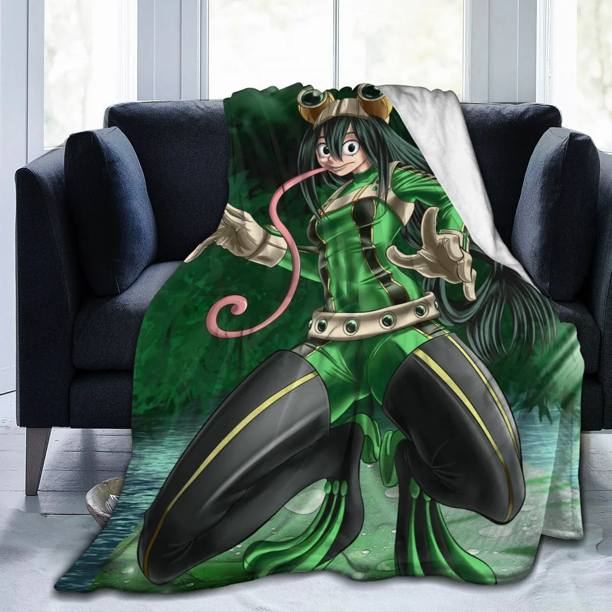 

Anime Tsuyu Asui Ultra Soft Micro Fleece Throw Blanket Comfortable Warm Bed Plush Blanket for Bed Couch Sofa