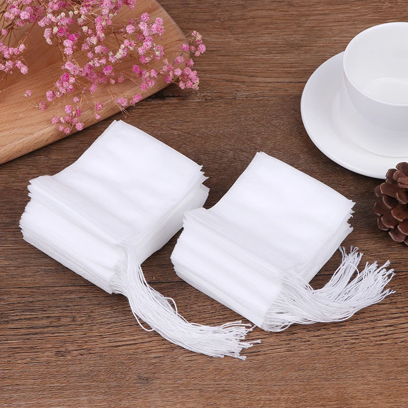 

100 Pcs Disposable Tea Bags Filter Bags For Grade Non-woven Fabric Spice Filters Teabags Tea Infuser Food