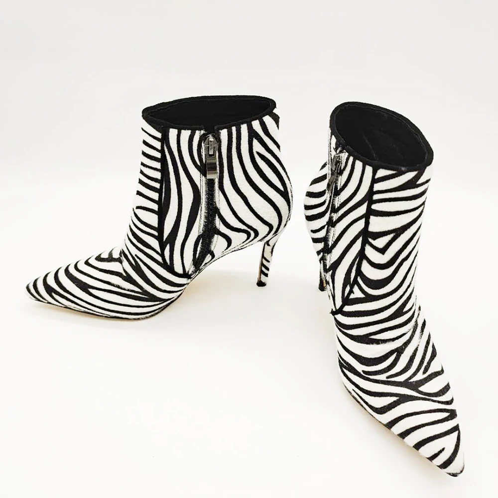 Женские Короткие полусапожки на шпильке Zebra привлекательные из искусственного