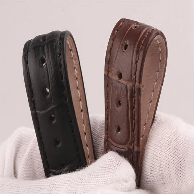 Часы наручные с ремешком из гладкой кожи для мужчин и женщин 12/14/16/18/20/22 /24 мм |