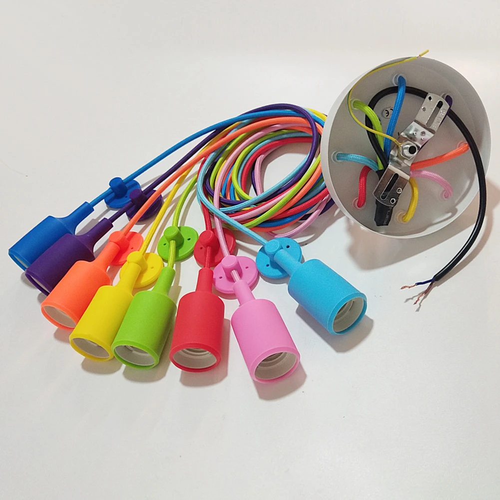 

Spider Pendant Lights DIY Colorful Cord Multiple Light Sources Simple Pendant Lamp Dining Room Coffee 1.5m Wire Hanging Lamps