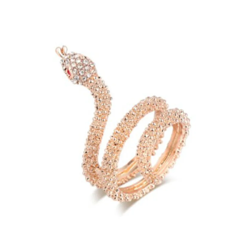 

Zircon Diamonds Gemstones Layered Rings for Women Crystal Rose Gold Color Jewelry Snake Fashion Party Gift to girlfriend