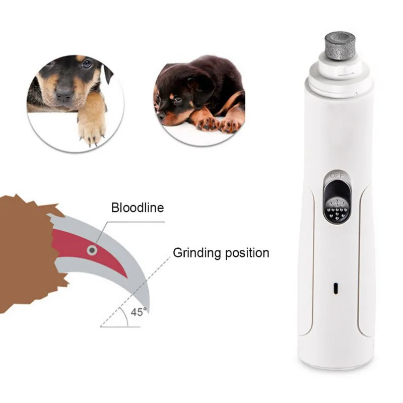 

Portable Pet Electric Nail Polisher Pets Care Rechargeable Pet Nail Clippers Quiet Nail Grooming Trimmer