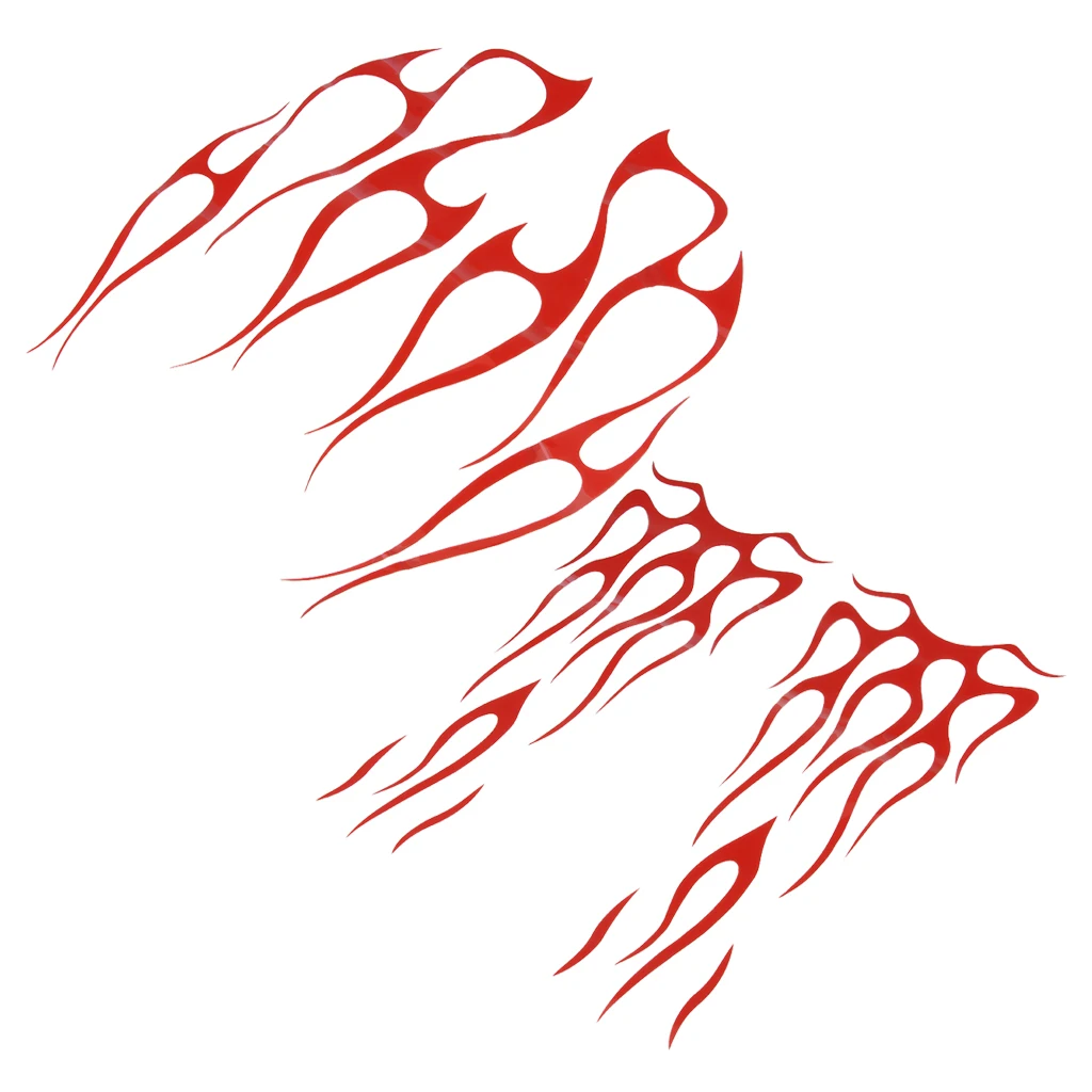 

Universal Motorcycle Gas Tank & Decal Set Flame Sticker Red