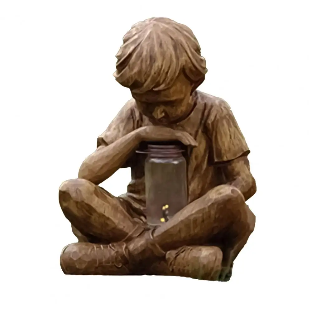 

Home Resin Crafts Boy Statue Realistic Looking Wear Resistant Gift Little Boy Statue Decor Figurines Garden Accessories Dropship