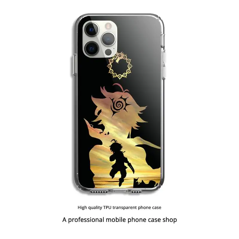 

Seven Deadly Sins Meliodas Phone Case Clear Cover For Iphone 5 6 7 8 11 12 Plus XR X XS SE2020 11/12PRO Max Transparent Cases