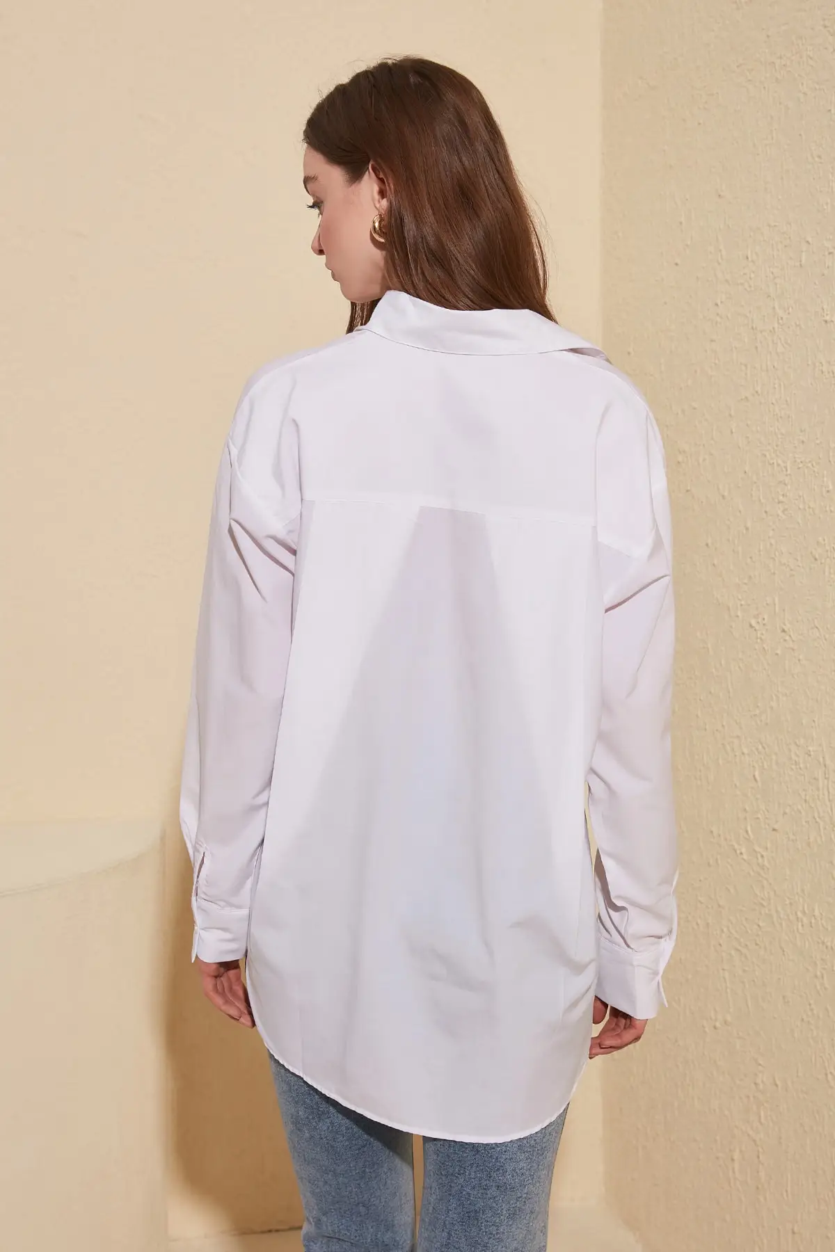 

Trendyol White Boyfriend Shirt TWOAW20GO0115