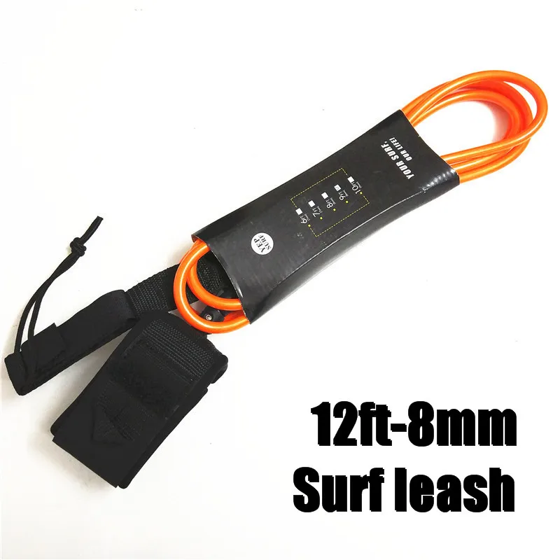 1 шт. Yep. surf прямой поводок 8 футов, 9 футов, 10 футов, 11 футов, 12 футов 8 мм для серфинга цветной поводок для серфинга - Цвет: 12ft-8mm orange