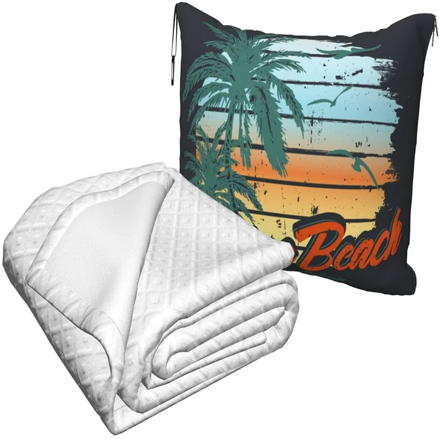 barato Red Poppy Travel Travesseiro Cobertor Dois-em-um Mochila Cinta E Compacto Avião Saco Cintura Suporte 60x43 Polegadas