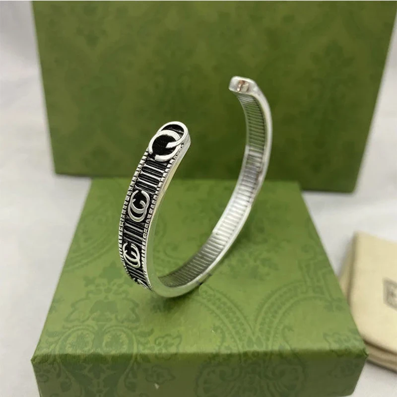

925 Sterling Silver Bracelet Hip Hop Retro 1:1 Imitation Luxury Trend Men's Jewelry Gifts Fashionable Exquisite Trendy Style