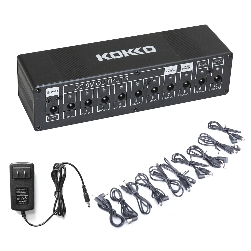 Блок питания для гитарной педали KOKKO 10 изолированных выходов 9 В/12 В/18 В
