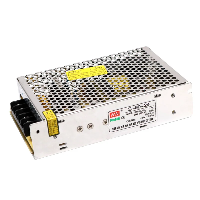 

Industrial Switching Power Supply S-60-24 Exchange220Vto DC12V 24VTransformer60WSecurity MonitoringLED