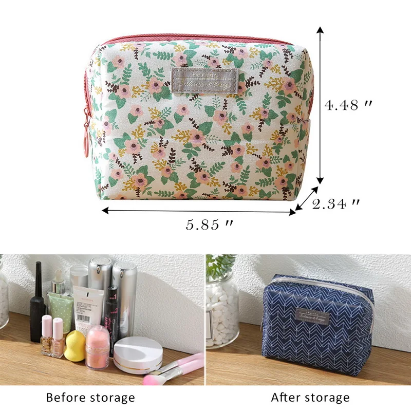 

2020 Fashion Mini Purse Travel Wash Bag Toiletry Make Up Case Sweet Floral Cosmetic Bag Organizer Beauty Pouch Kit Makeup Pouch