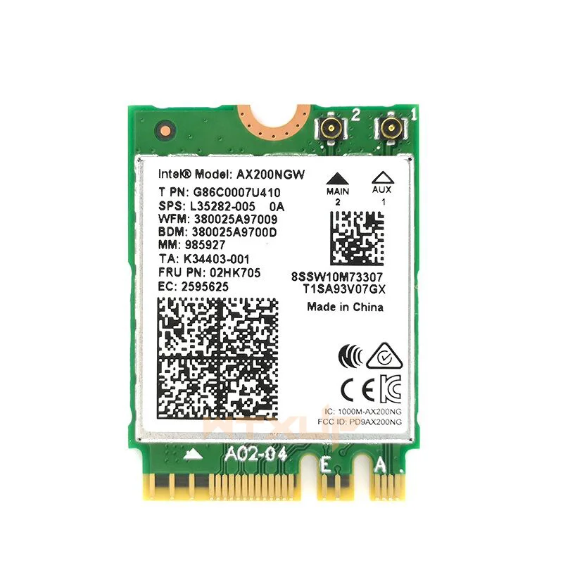 AX200NGW для Intel AX200 2400 Мбит/с 802.11ax PCIe 1X беспроводная сетевая карта Bluetooth 5,0 Настольный WLAN адаптер MU-MIMO для Win 10 - Color: Laptop wifi card