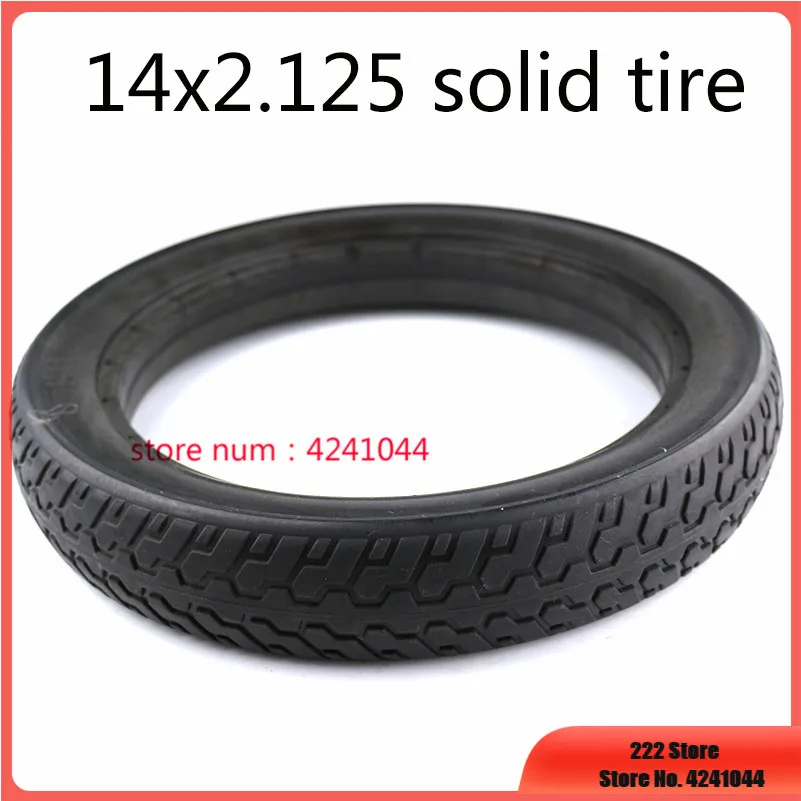 

14x2.125 Solid Rubber Electric tire fits Many Gas Electric Scooters and e-Bike 14x2.125 Inflation-free Tire