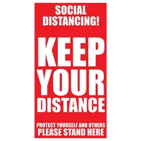 social distancingkeep your distance stand here line crowd control floor sticker decals