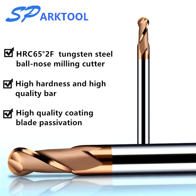 HRC65 шаровая носовая фреза карбидная Концевая с покрытием из сплава Вольфрамовая