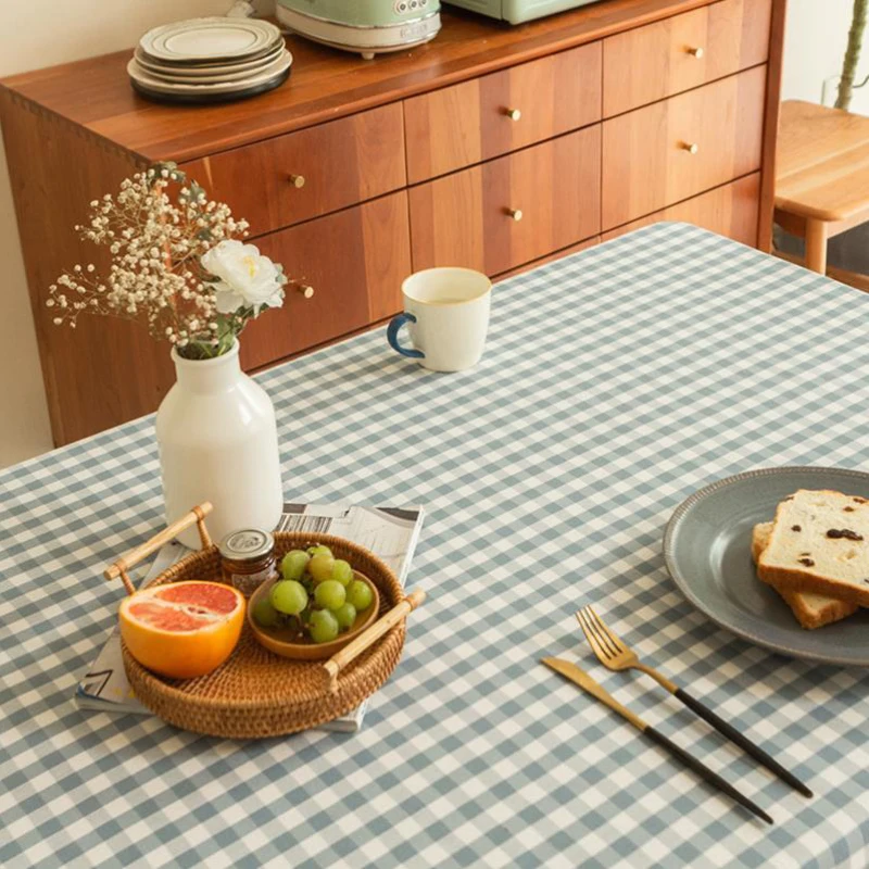 Скатерть прямоугольная в сетку элегантная льняная скатерть украшение для дома -