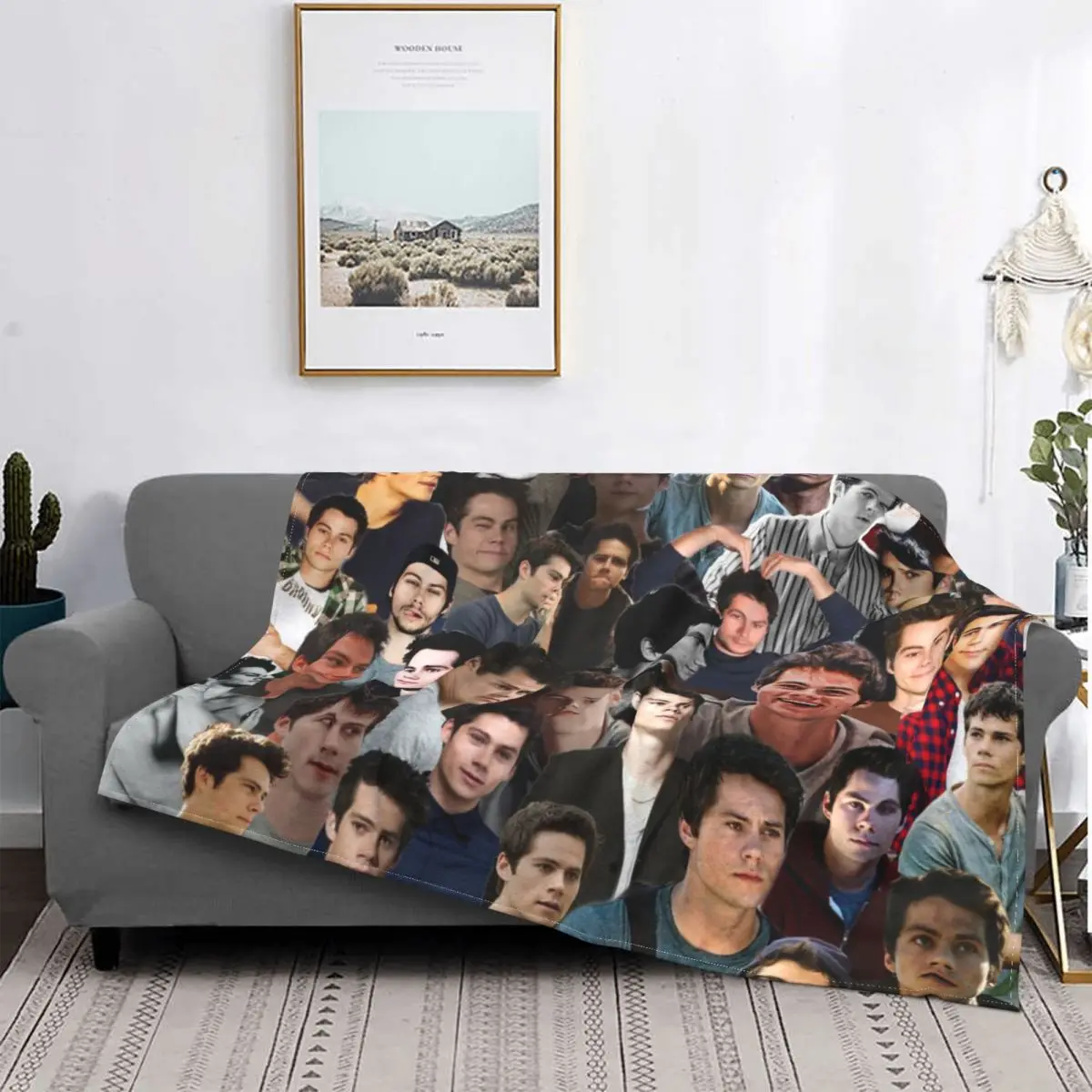 

Dylan O'Brien Stiles Fleece Throw Blanket Teen Wolf Blankets for Sofa Outdoor Super Soft Bedspread