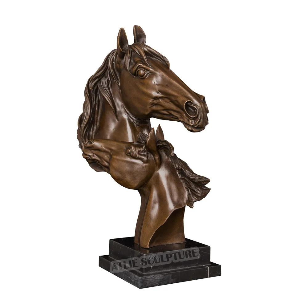 Бронзовая статуя с головой лошади матери и ребенка скульптура любви животное