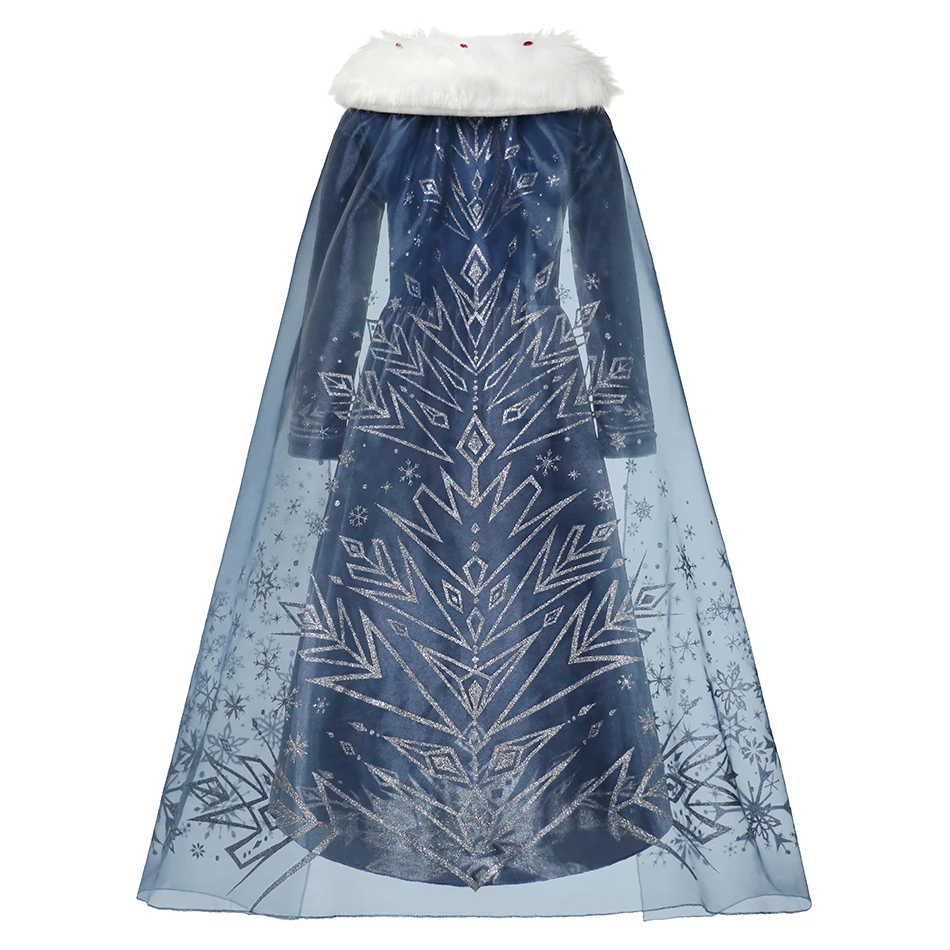 Снежная Королева Костюм Эльзы для девочек с Эльзой оплетка перчатки Корона и