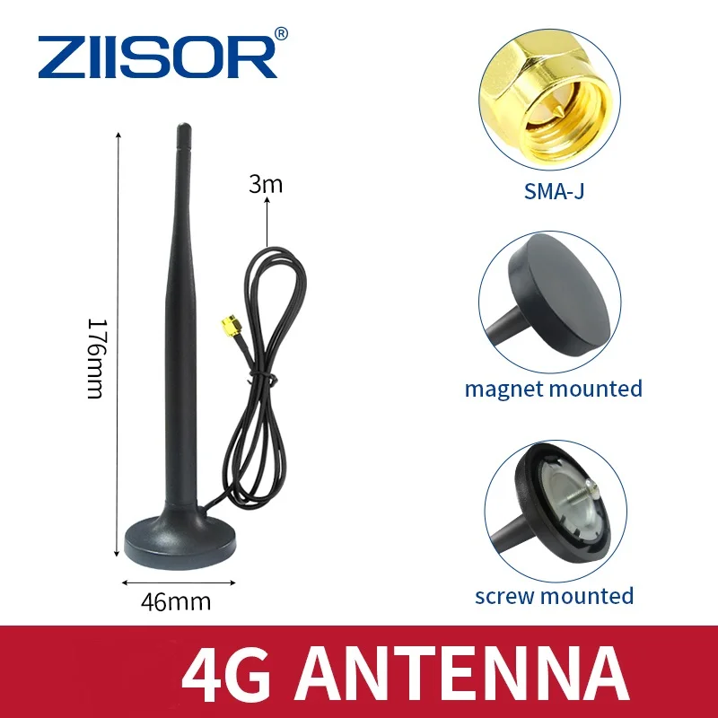 

LTE Indoor 4G Antenna SMA Male Mounted with Magnet Sucker Cup Outdoor Antenne with Screw Fixing for Wild Integrated Waterproof