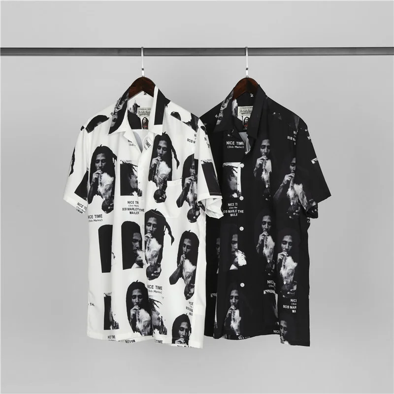 

Рубашка WACKO MARIA для мужчин и женщин, модная повседневная футболка с цифровым принтом, уличная одежда, лето 1:1