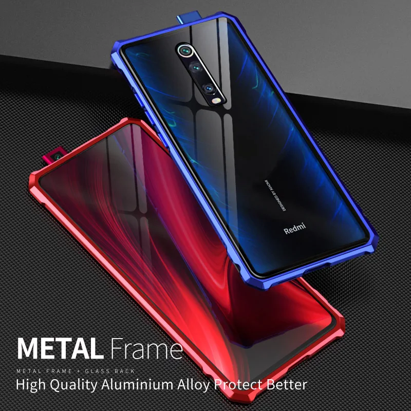 Металлический бампер для Xiaomi mi 9 t Pro металлический чехол прозрачная стеклянная