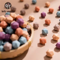 lets make silicone beads baby teething 14mm17mm polygon macaron necklace accessories diy pacifier chain bracelet baby teether