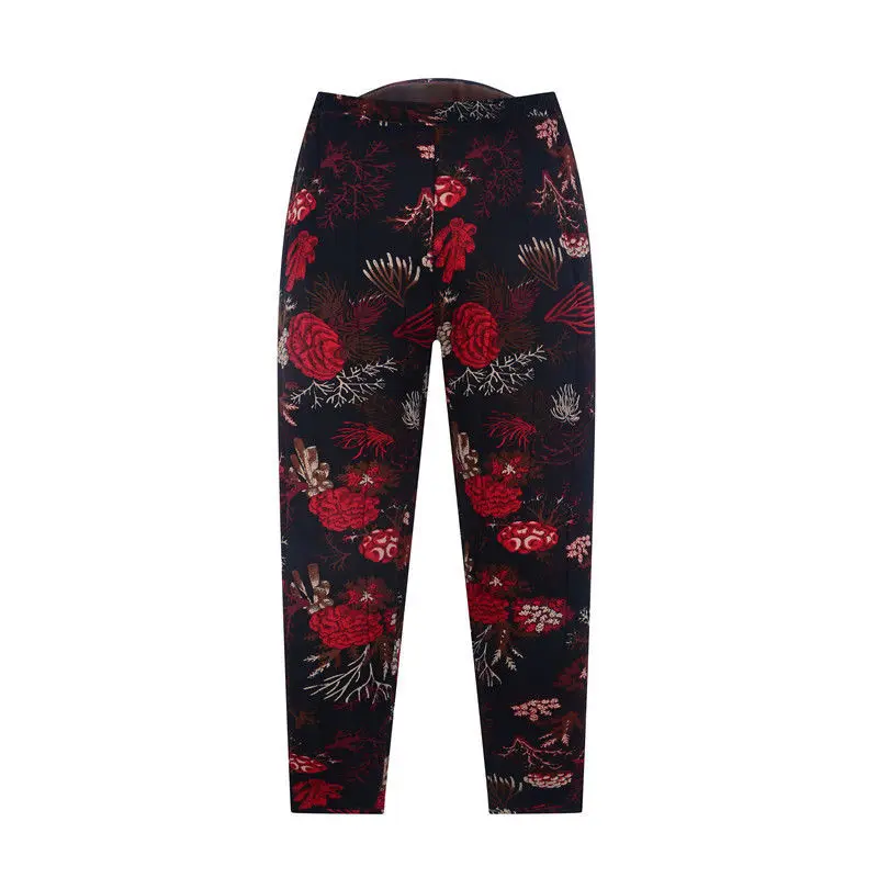 

Winter Women High Waist Plus Velvet Super-Thick Warm Leggings Pants Female Flower Printed Elastic Keep Warm Slim Leggings R100